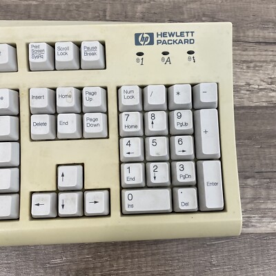 Vintage HP Hewlett Packard C4744-60201 KB-9970 White Keyboard