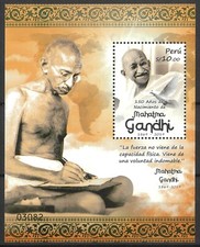 Peru 2019 Mahatma Gandhi Anniversary Mini Sheet Mint Unhinged