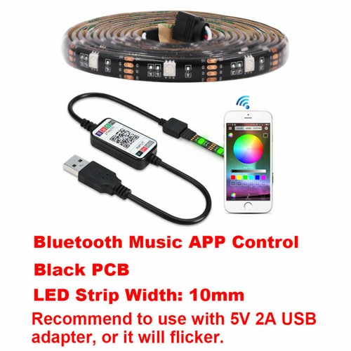 12V 5V USB Battery UK Plug In RGB LED Strip Light Tape Under Cabinet TV Lighting - Picture 16 of 17