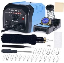939-II Pyrography Station Wood Burning Kit 32-IN-1 with 20 Wood Burner Tips