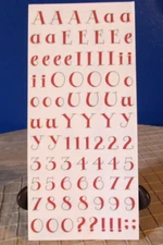 7 Mambi Me & My Big Ideas Sticker Sheets- 12" x 5 1/4" Sheets - Red Alphabet