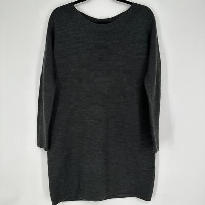 ASOS Boat Neck Long Sleeves Grey Ribbed Womens Sweater Dress Sz