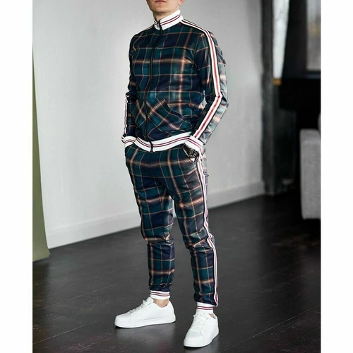Conjunto de 2 piezas de chándal para hombre chándal hip hop pantalones chaqueta sudadera conjunto sudadera - Imagen 16 de 28