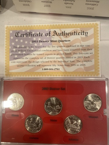 2003 CSN State Quarter collection 20 coins Phila, Denver,Gold/Platinum sets - Picture 6 of 11