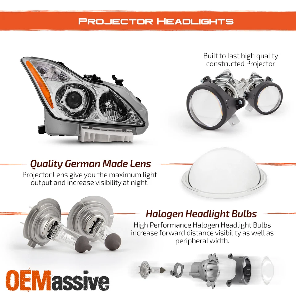 For 2008-2013 Infiniti G37 2014-2015 Q60 Coupe Chrome Headlight Passenger Right - Image 4 of 4