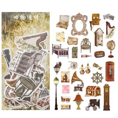 Scrapbooking Sticker 80Pcs Washi Paper Stickers Set Autocollant Scrapbooking Autocollants Th/ème du Timbre Astronomie Main Compte Vintage Ephemera Pack pour Bullet Journaling DIY D/écoration