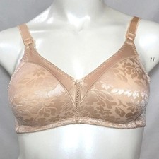 34B Bali 3372 Double Support Lace Wirefree Bra Nude NWT NEW WITH TAGS