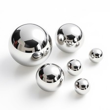 Metall Dekokugel silber 6 / 4 / 2 cm - 6er Set - Garten Deko Brunnen Hohl Kugel