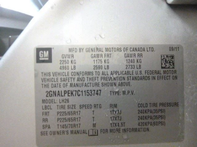 Alternator Fits 10-17 EQUINOX 1719433 - Image 4 of 4