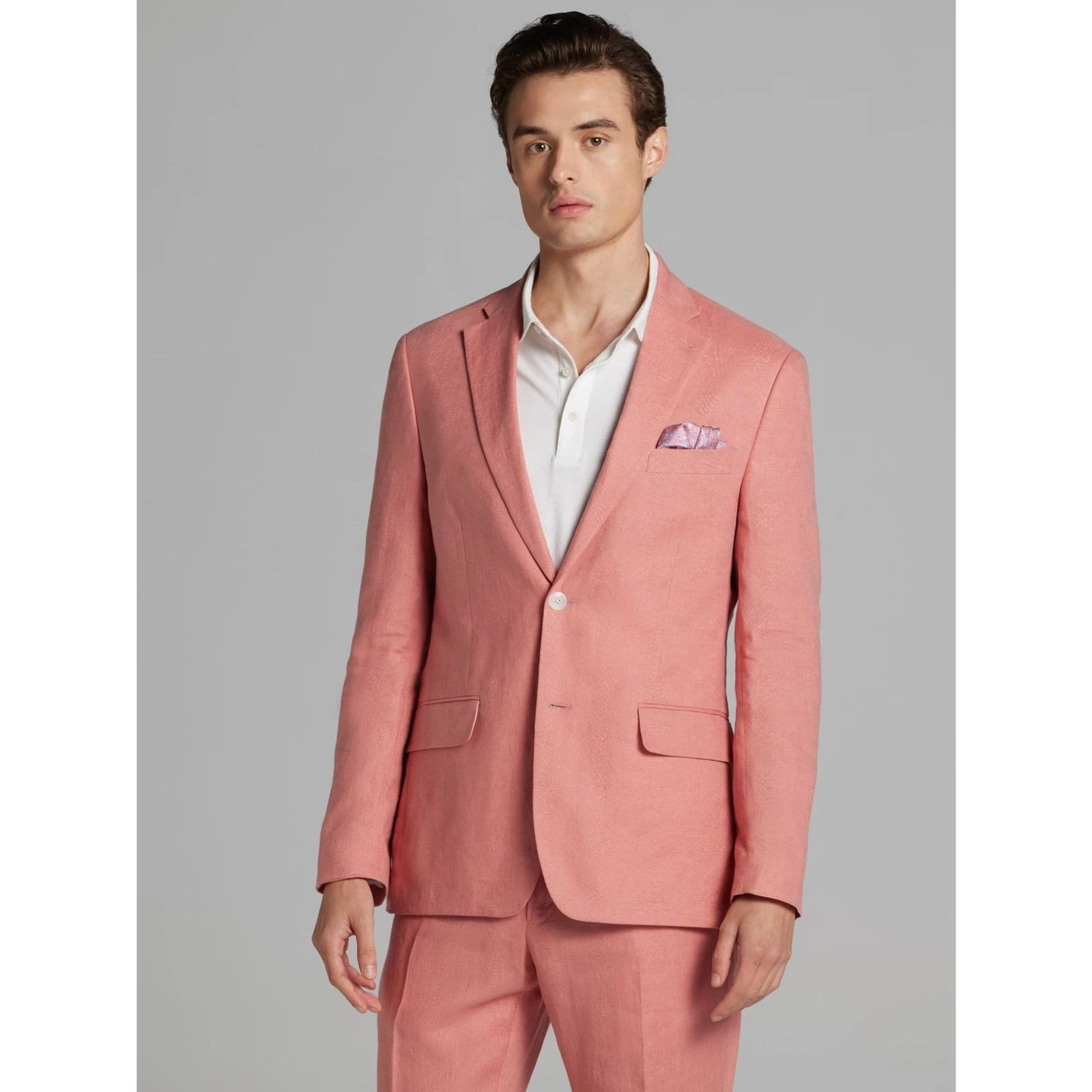 $295 NEW TOMMY HILFIGER Mens 42L Red 100% Linen Blazer Sport Coat Suit Jacket