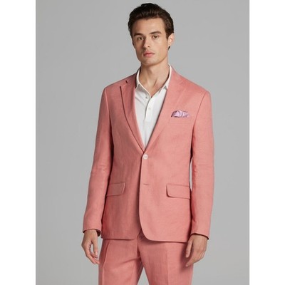 $295 NEW TOMMY HILFIGER Mens 42L Red 100% Linen Blazer Sport Coat Suit Jacket