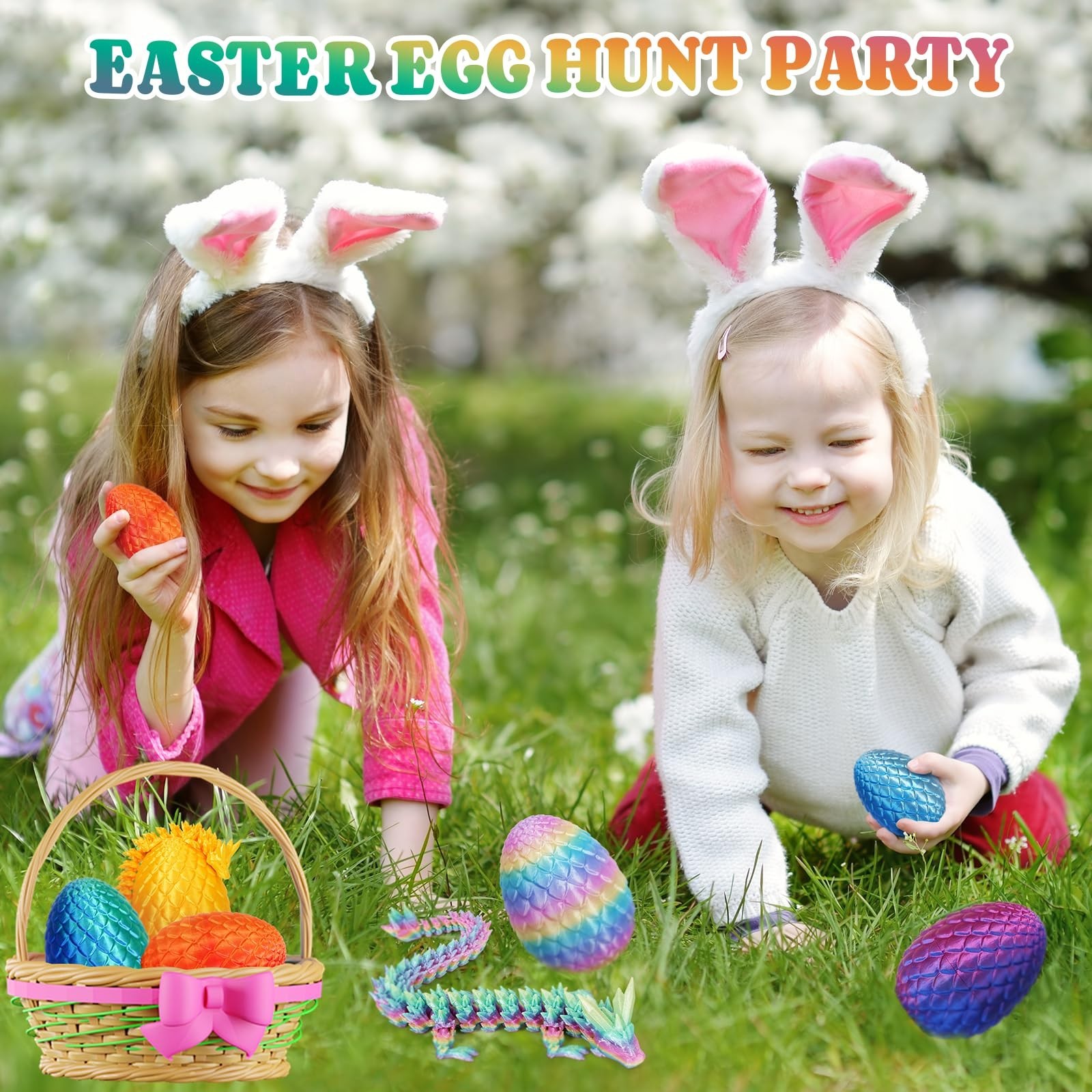 3D Printed Crystal Dragon Statue, 1 Piece Gradient Design Toy Dragon Egg Ornamen