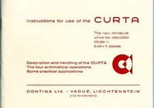 Curta Calculator Instruction manual for use of the Curta (booklet in english)