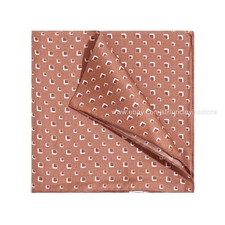 Men's 100 twill Silk Pocket Square Hand Rolled Brown Geometric Party 12"30cm