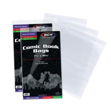 BCW Silver Age Comic Book Bags Resealable Clear Protective Storage 7 1 4 x 10...