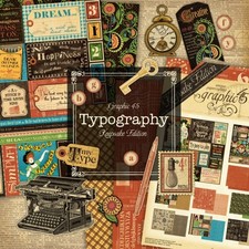 GRAPHIC 45 TYPOGRAPHY KEEPSAKE EDITION VINTAGE RETRO TYPE TEXT SHIPS FREE