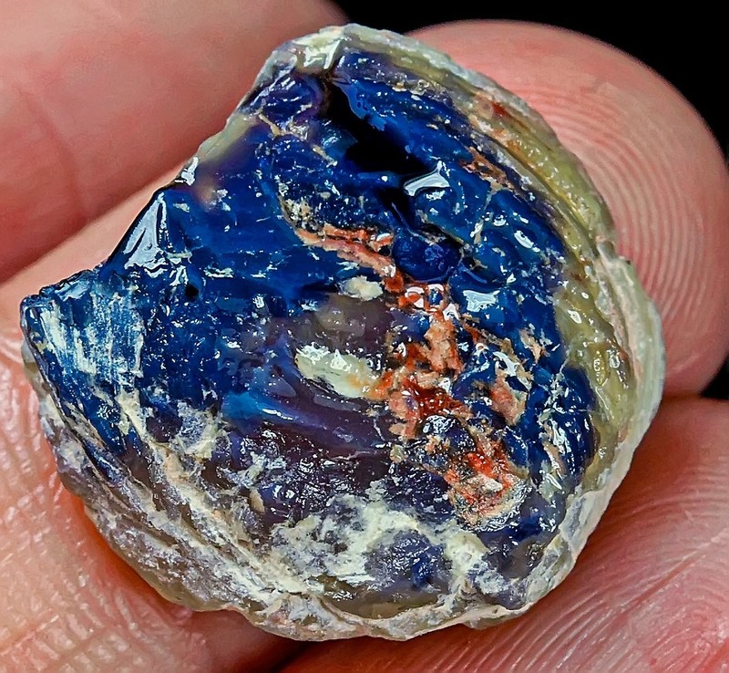 8.5Ct Natural Australian Lightning Ridge Black Opal Facet Rough Specimen YPW6453