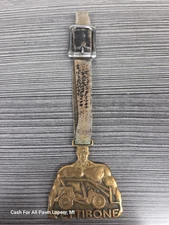 Vintage Watch Strap Pettibone advertising brass muscle man old fork lift