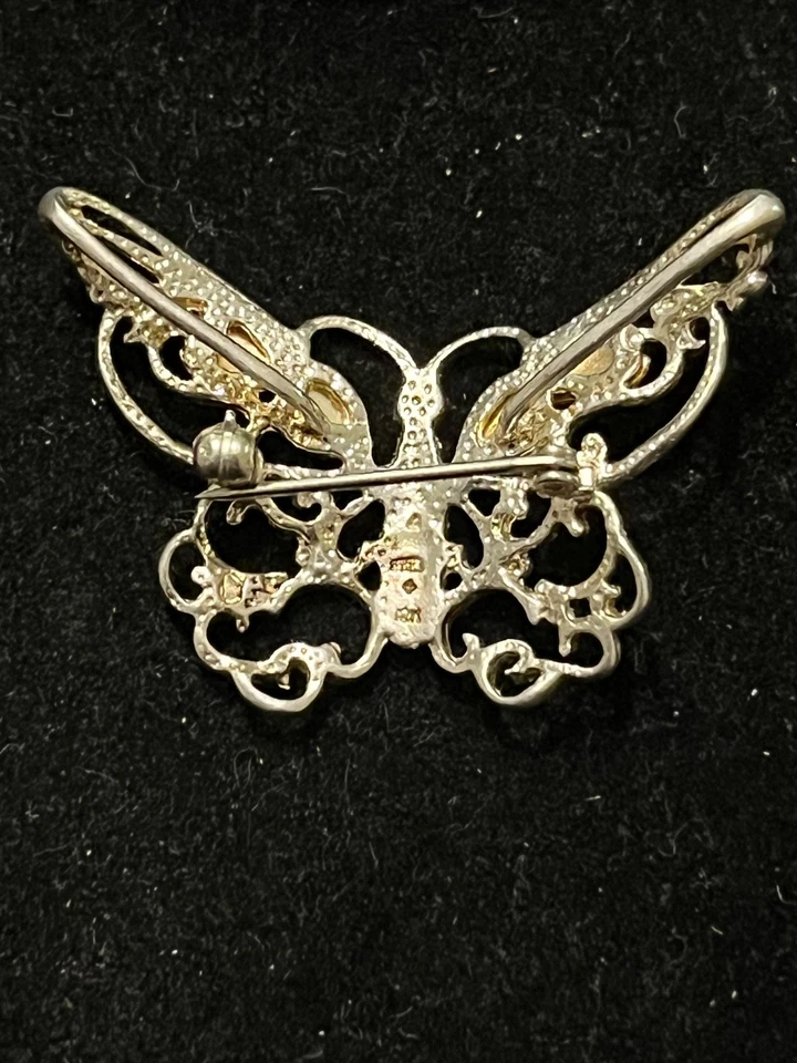 Broche colgante Landstroms Black Hills oro mariposa plata esterlina oro 12KT Foto 2 de 4