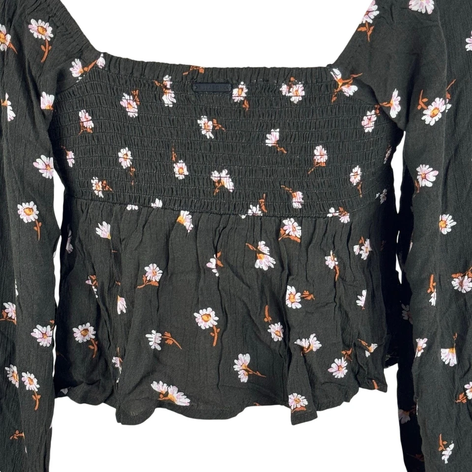 BILLABONG LOVE YOU MORE LONG SLEEVE BLOUSE IN OFF BLACK NWOT WOMEN'S SIZE MEDIUM - Image 4 of 4