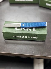 CRKT 7083 Richard Rogers CEO Microflipper Knife 2.21" Satin Sheepsfoot Blue