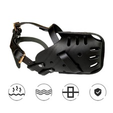 Leather Pitbull Dog Muzzle Doberman German Shepherd Secure Basket Adjustable  
