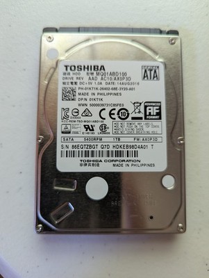 Toshiba MQ01ABD100V 1TB 5400 RPM 2.5 inch Internal Laptop Drive
