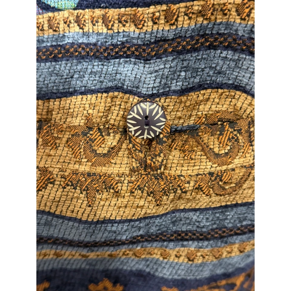 Chaqueta Tapiz Vintage Floral Robert Louis Grande Botón Frontal Mezcla Algodón Otoño Foto 3 de 4