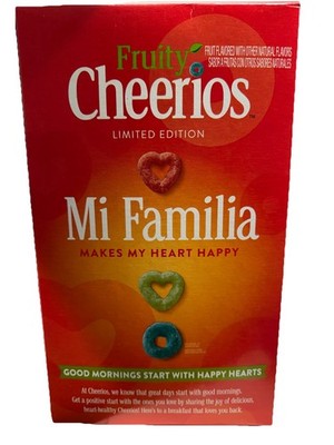 Fruity Cheerios Cereal Mi Familia Spanish Heart Shapes Limited Edition Full