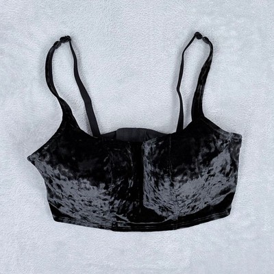 NWT PINK Victorias Secret Velvet Lightly Lined Corset Top Womens Large Wireless