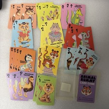 Vintage Whitman No. 4908 ANIMAL RUMMY Card Game  Plastic Case USA