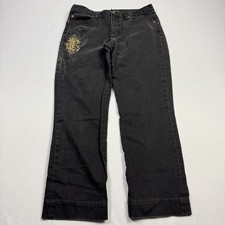 Polo Ralph Lauren Denim Jeans Embroidered Modern Slim Black Women's Size 12