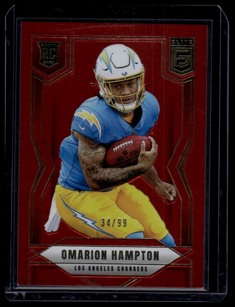 2025 Donruss Elite #132 Omarion Hampton Red #/99