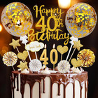 Tortendeko 40 Geburtstag Happy Birthday Gold Cake Topper Geburtstagskuchen
