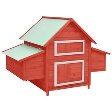 Chicken Coop 150x96x110 cm Solid Pine Red and White