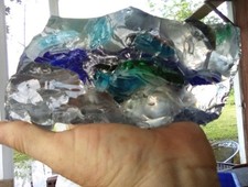 4 lbs Glass Rock Slag blue Clear and green Ro...