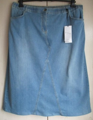SAMOON/GERRY WEBER Stretch Jeans Rock Gr. 50 blau 98 % Baumwolle NEU UvP 119,99 
