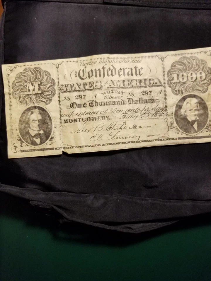 3 REPRODUCTION 1000 BILL 2-8894 PHILADELPHIA-1 CONFEDERATE 1000 MONTGOMER AS IS - Image 3 of 4
