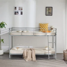 Twin Size Metal Bunk Bed for Kids Teens Adults, Heavy Duty Metal Bunk Bed