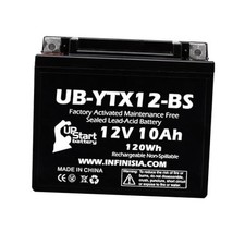 YTX12-BS Battery Replacement 10Ah, 12v, Sealed Factory Activated,