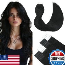 SURNEL 1 Jet Black Remy Tape In Human Hair Extensions