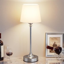 Kakanuo Cordless Table Lamp Rechargeable Silver - 1 Pack 4000mAH Battery Operate