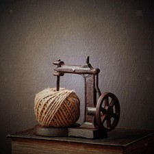 Jute Twine Spool and Scissors Holder Set Vintage Style Rustic Twine Rack