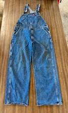 Dickies Men's Blue Denim Bib Overalls Size 34 x 30