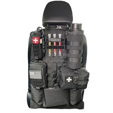 Upgrade 1000D Molle Seat Back Organizer with Pouches, Tactical Molle SET-BLACK