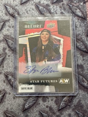 2022 Upper Deck AEW Allure Skye Blue Red Rainbow Rookie Auto RC Card No. 141