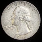 90% Silver 1964 Washington Quarter  - F25W