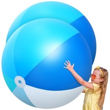 2 Pcs 60 Inch Giant Beach Ball Large Inflatable Pool Toy Balls Summer Swimmin...