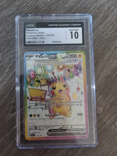 Pokémon TCG Pikachu EX Ultra Rare Holo Card 219/191 Surging Sparks