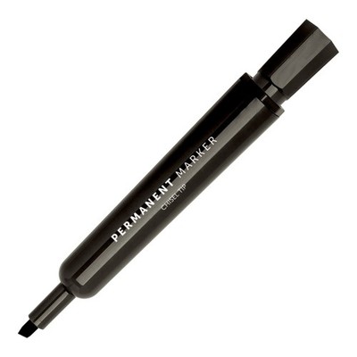 OFFICE DEPOT PERMANENT MARKERS, CHISEL POINT, BLACK INK, PACK OF 12
